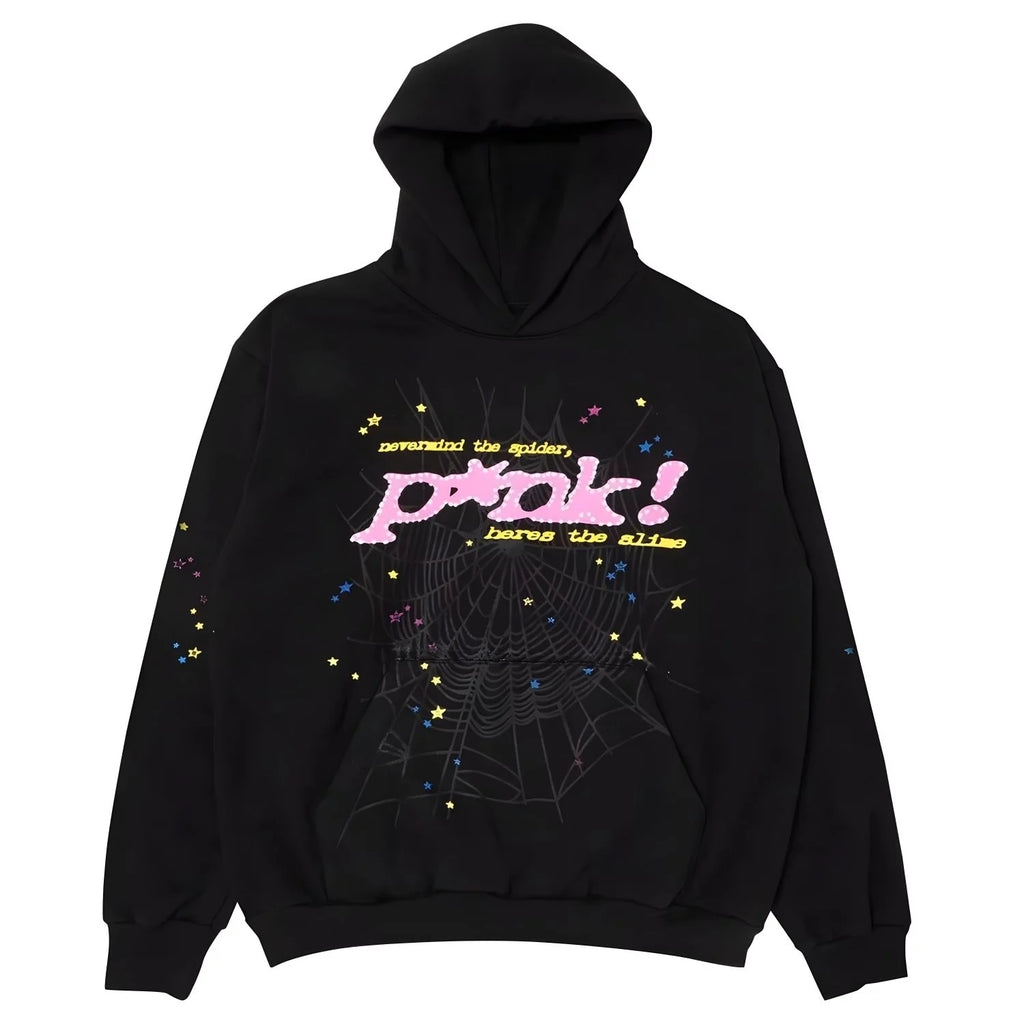 SPIDER P*ink Black Hoodie