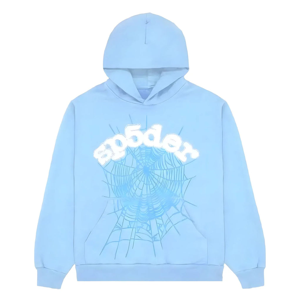 SPIDER Web Sky Blue Hoodie